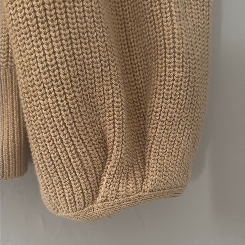 LOFT Cream Cardigan Sweater with Ribbed Knit 148 - Picture 5 of 6
